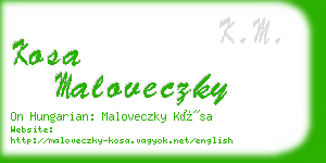 kosa maloveczky business card